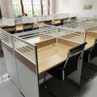境成 开放式钢木结构桌  办公桌4人位 员工电脑桌椅组合隔断**