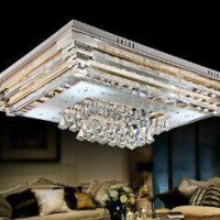 澜阁现代创意K9水晶方形客厅卧室LED吸顶灯现货家居灯饰